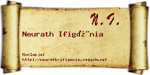 Neurath Ifigénia névjegykártya